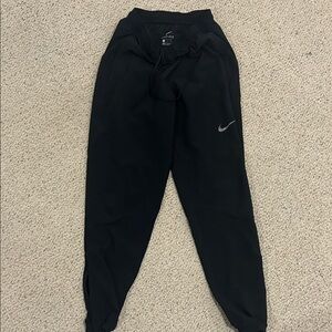 Nike Kids Black Joggers with Silver Logo